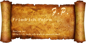 Friedrich Petra névjegykártya
