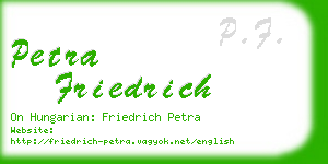 petra friedrich business card